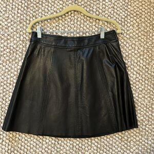 Patterson J. Kincaid Lamb Leather Skirt Black S
